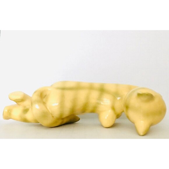 1946 Happy Cat Lying Down Lounging Anthropomorphic Resting Smiling 7.5" Yellow - Picture 7 of 12